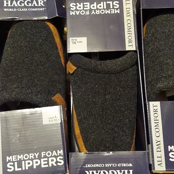 Haggar Men's Microsuede Trim Bumper Felt Clogs - CHARCOAL - Picture 2 of 4